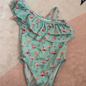 Janie and Jack Flamingo Ruffle One Piece